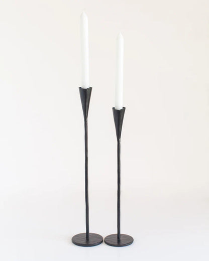 Phoenix Hand Forged Iron Candlestands - Black