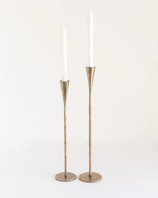Phoenix Hand Forged Iron Candlestands - Brass Finish