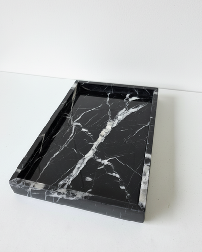 Large Rectangle Marble Tray - Black Marquina