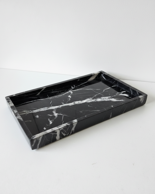 Large Rectangle Marble Tray - Black Marquina