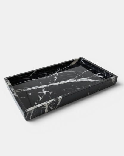 Large Rectangle Marble Tray - Black Marquina