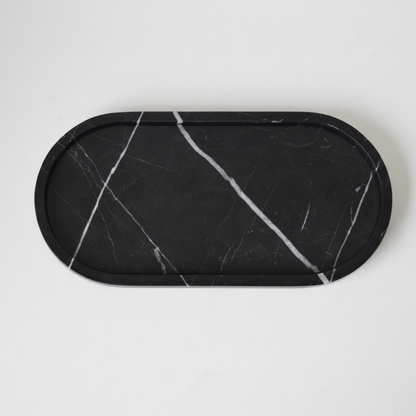 Oval Marble Tray - Black Marquina