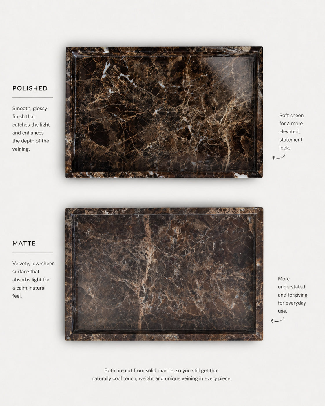 The Vali Tray - Emperador Brown Marble