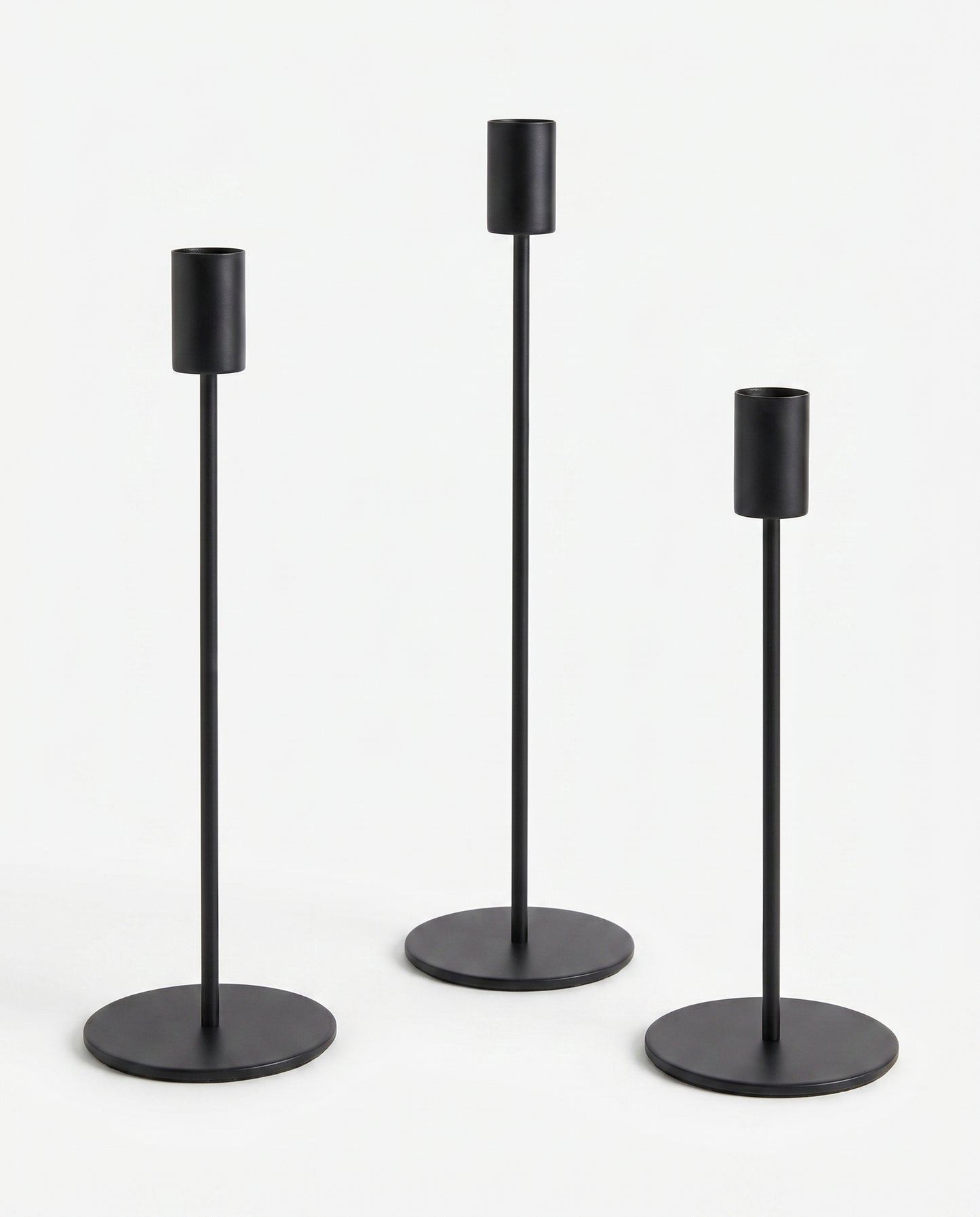 The Column Candle Holders - Set of 3 - Black