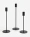 The Column Candle Holders - Set of 3 - Black
