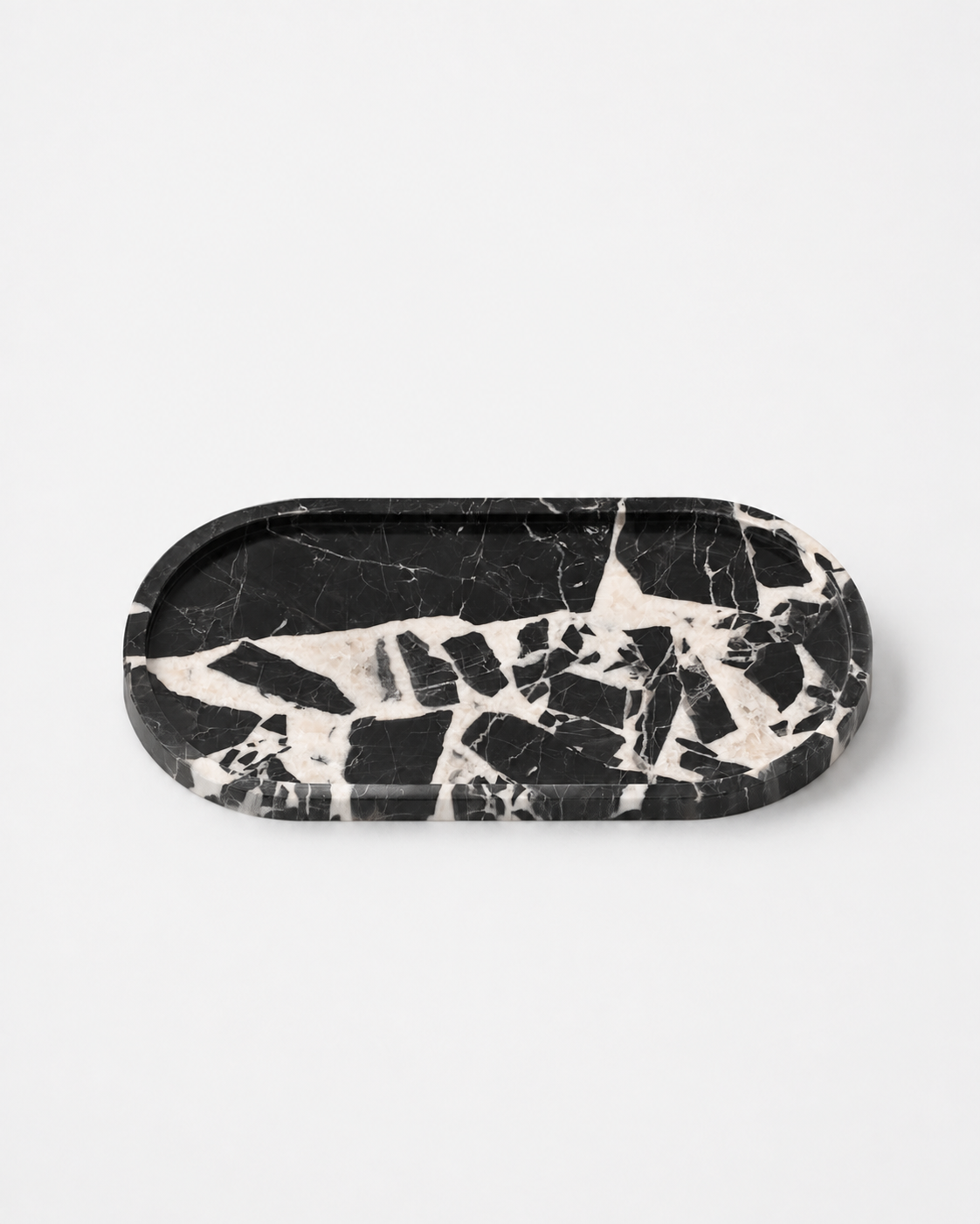 Oval Marble Tray - Black Bulgari