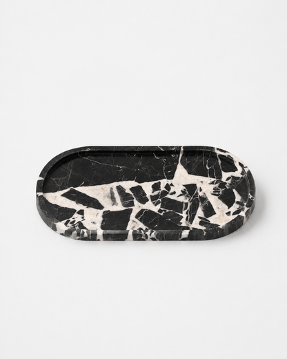 Oval Marble Tray - Black Bulgari