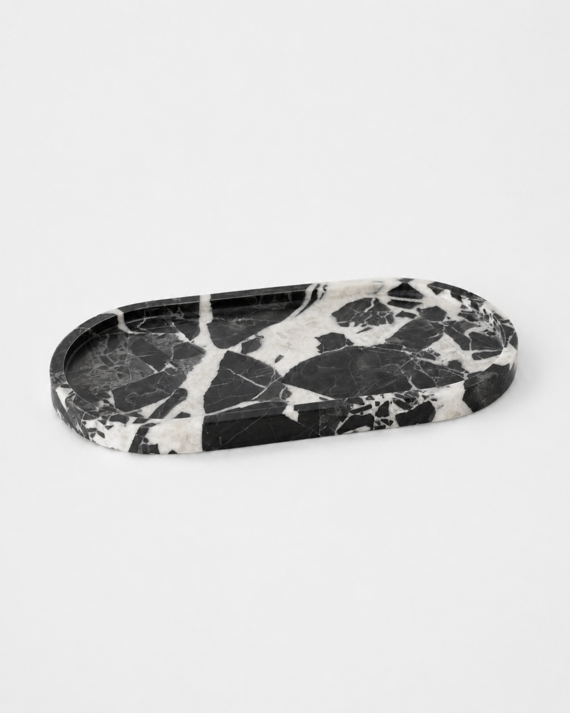 Oval Marble Tray - Black Bulgari