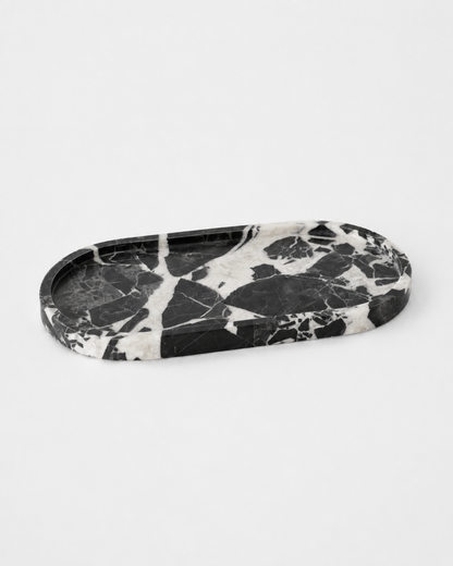 Oval Marble Tray - Black Bulgari