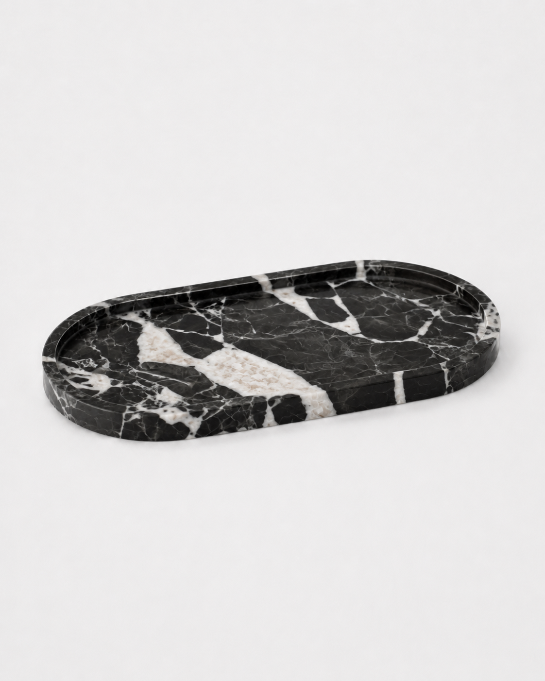 Oval Marble Tray - Black Bulgari