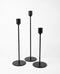 The Pillar Candle Holders - Set of 3 - Black