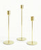 The Pillar Candle Holders - Set of 3 - Light Gold
