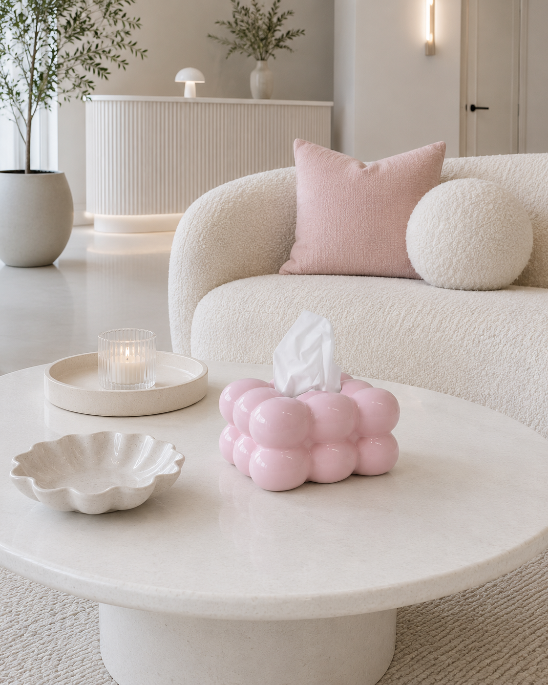 Bubble Tissue Box - Pink