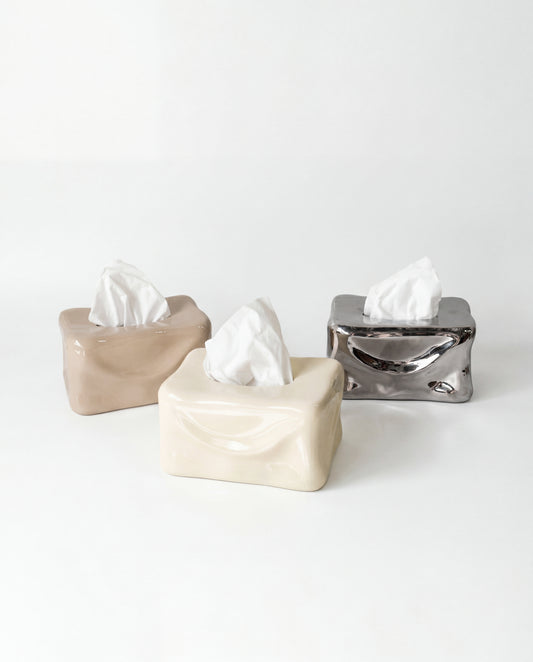 Ripple Tissue Box - Coffee