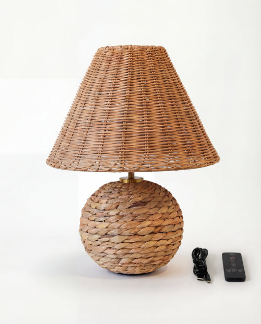 Ada Portable Table Lamp - Rattan Shade