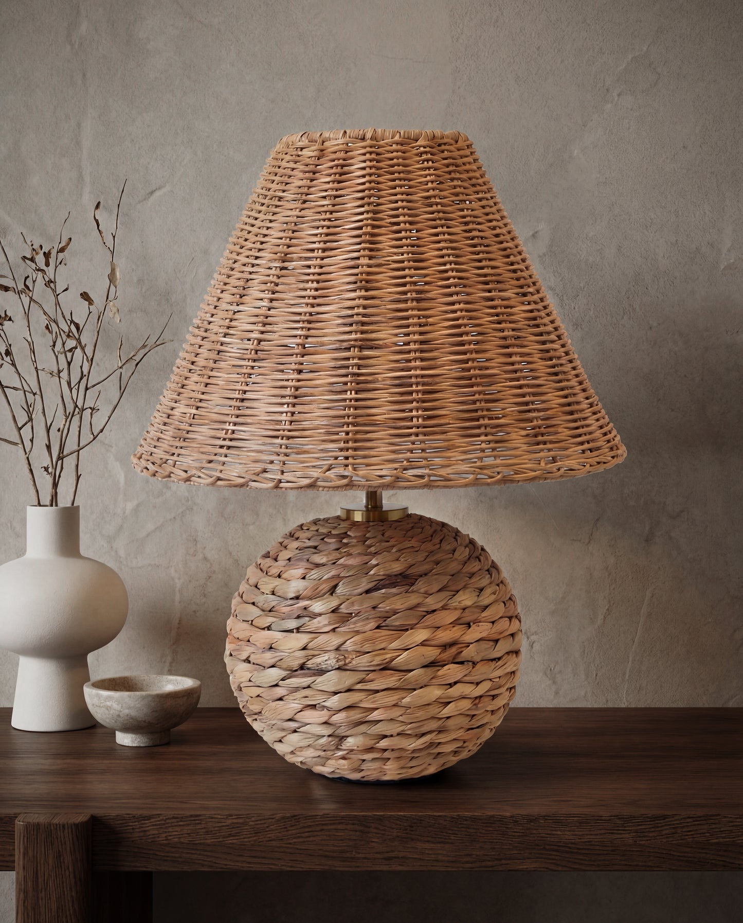 Ada Portable Table Lamp - Rattan Shade