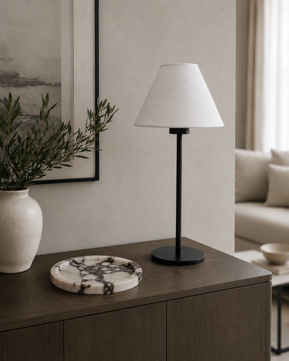 Arden Portable Lamp - Classic Empire Fabric Shade