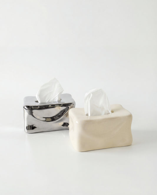 Ripple Tissue Box - Ivory