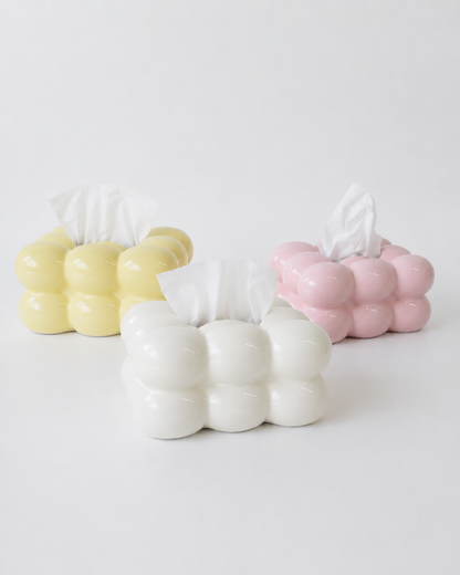Bubble Tissue Box - Butter Yellow