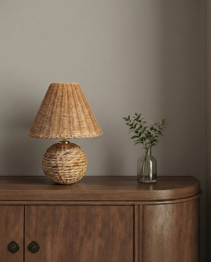 Ada Portable Table Lamp - Rattan Shade