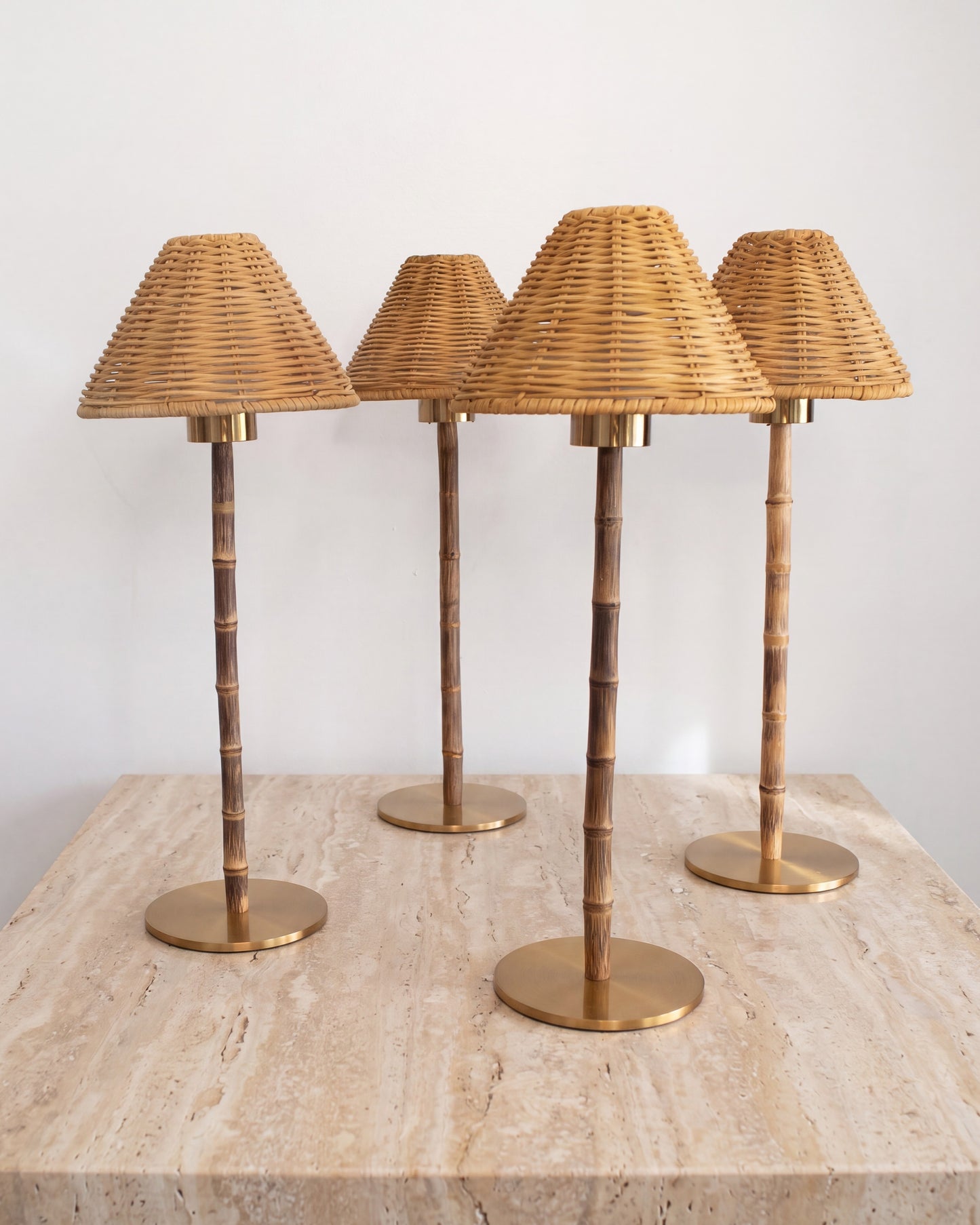 Portable Bamboo Table Lamp - Rattan Shade