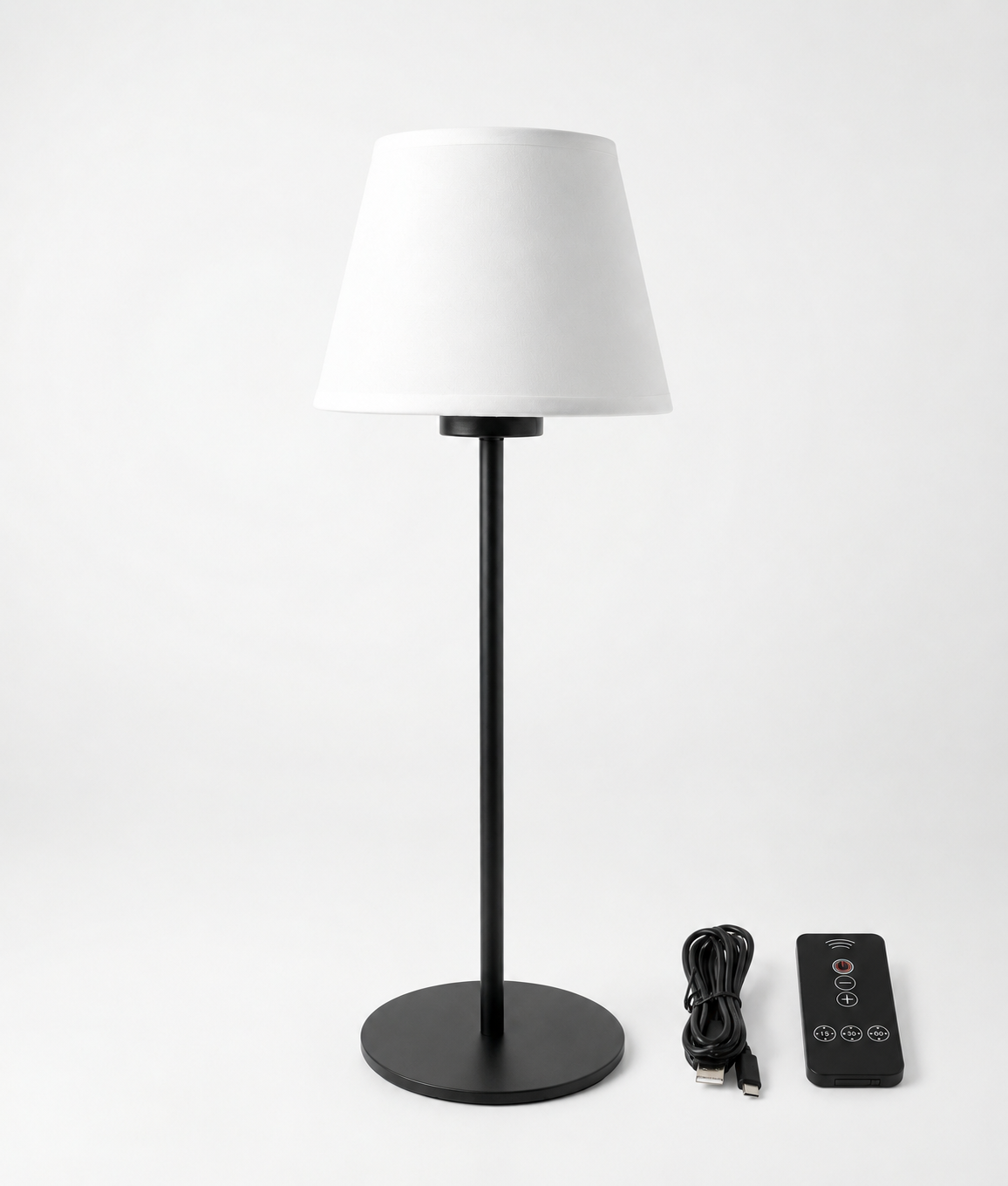 Arden Portable Lamp - Tapered Drum Fabric Shade - Set of 2