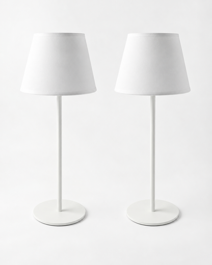 Arly Portable Lamp - Tapered Drum Fabric Shade - Set of 2