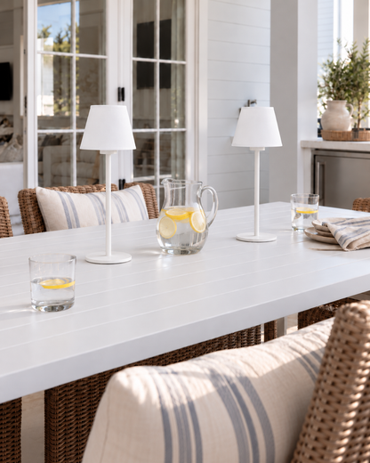 Arly Portable Lamp - Tapered Drum Fabric Shade - Set of 2