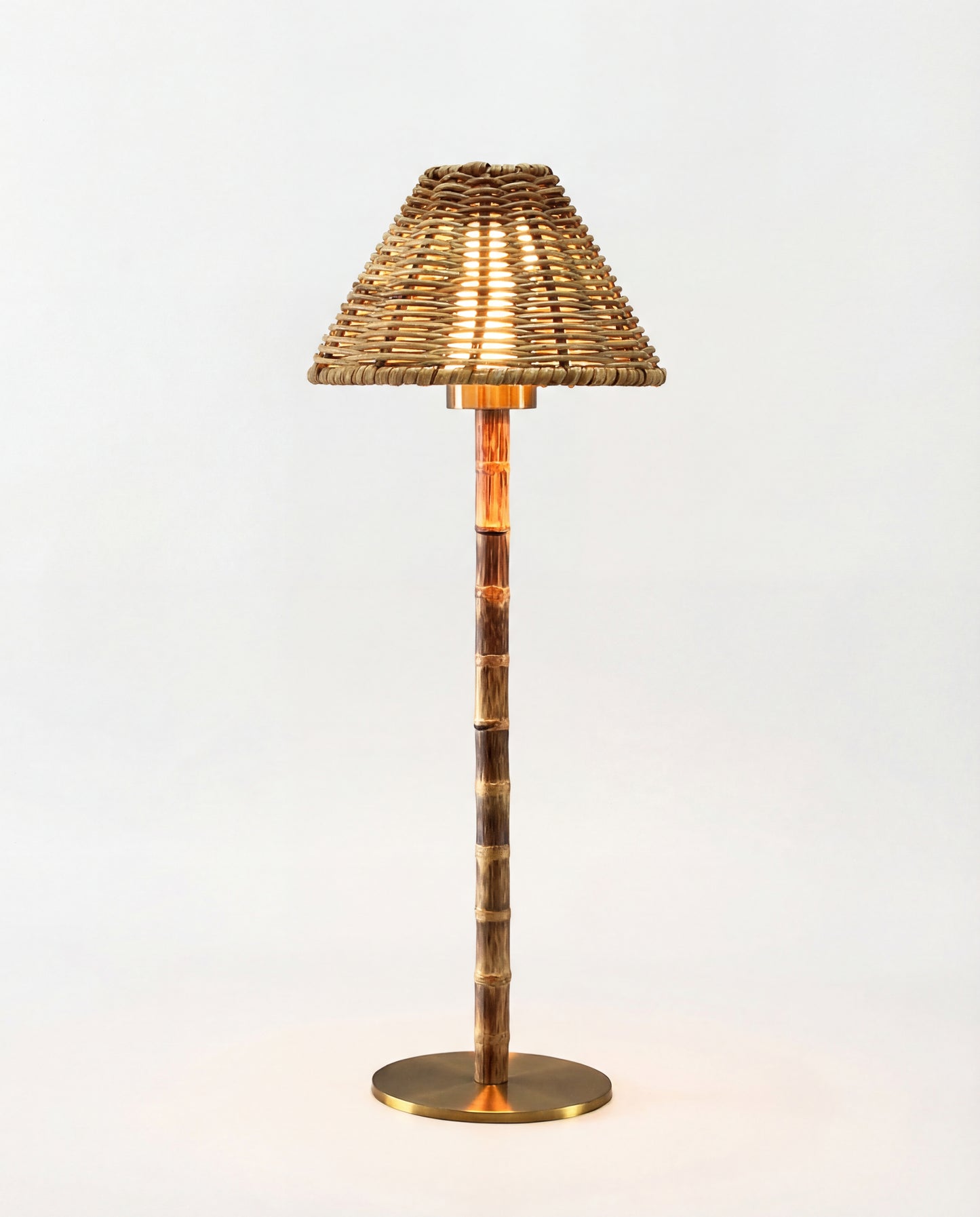 Portable Bamboo Table Lamp - Rattan Shade
