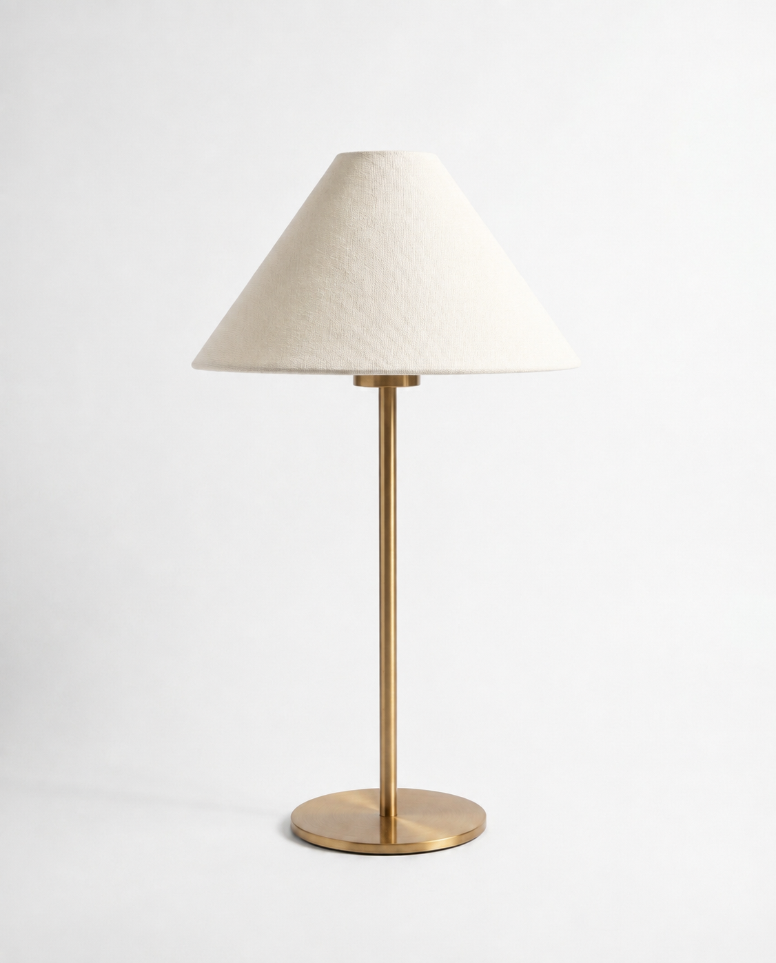 Portable Brass Table Lamp - Linen Shade
