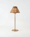 Portable Brass Table Lamp - Rattan Shade