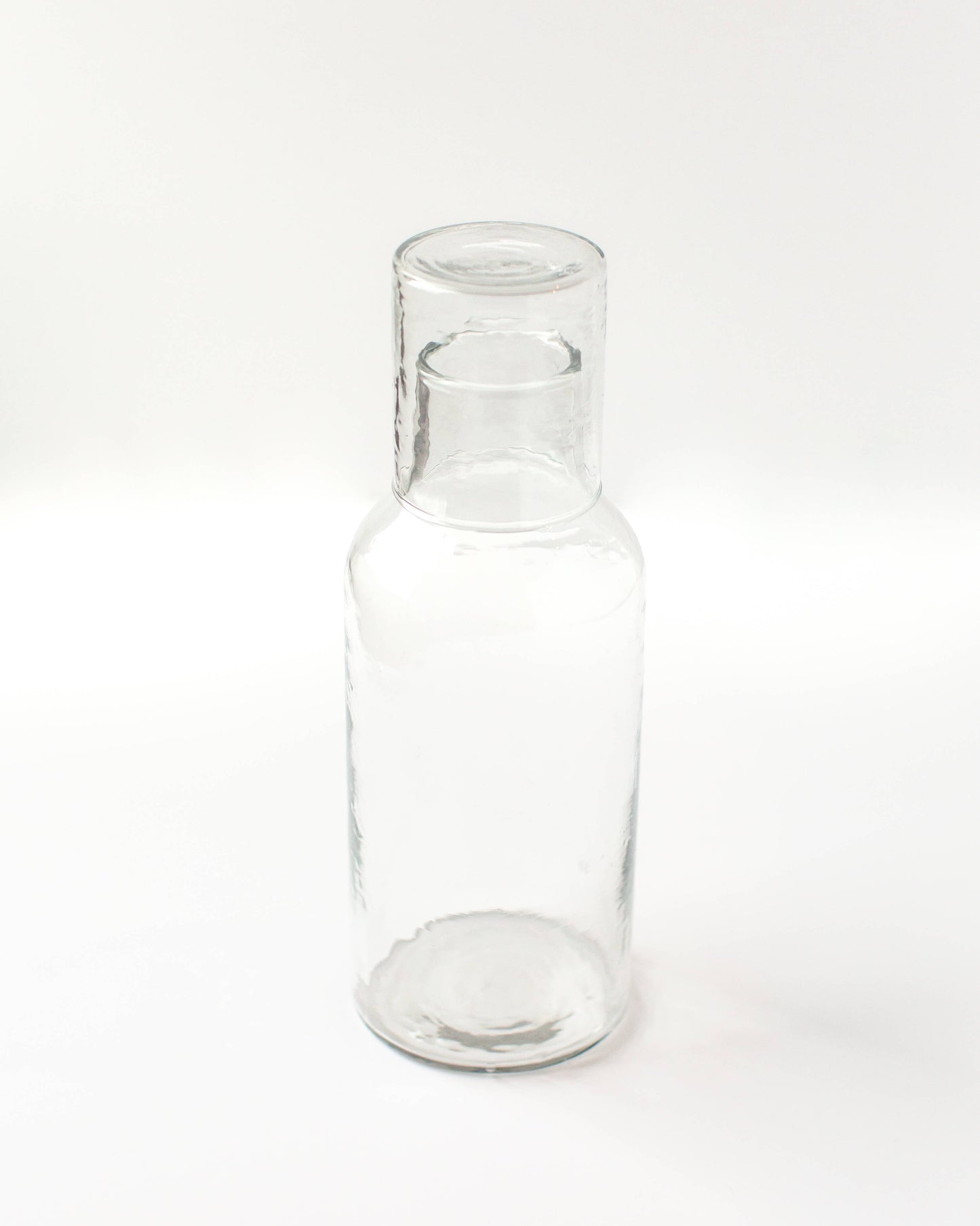 Handblown Hammered Glass Carafe: Clear