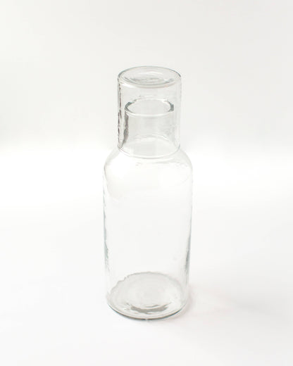 Handblown Hammered Glass Carafe: Clear