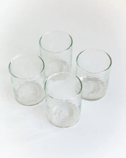 Handblown Hammered Glasses | Set of 4: Clear