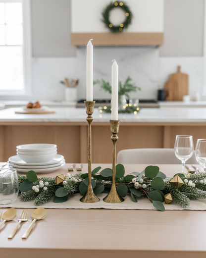 Gemini Hand Forged Iron Candlestands - Brass Finish