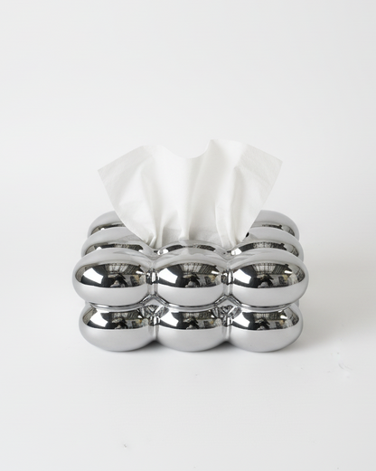Bubble Tissue Box - Metallic Silver