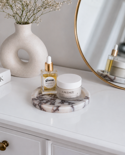 The Cassia Circle Tray - Viola Marble