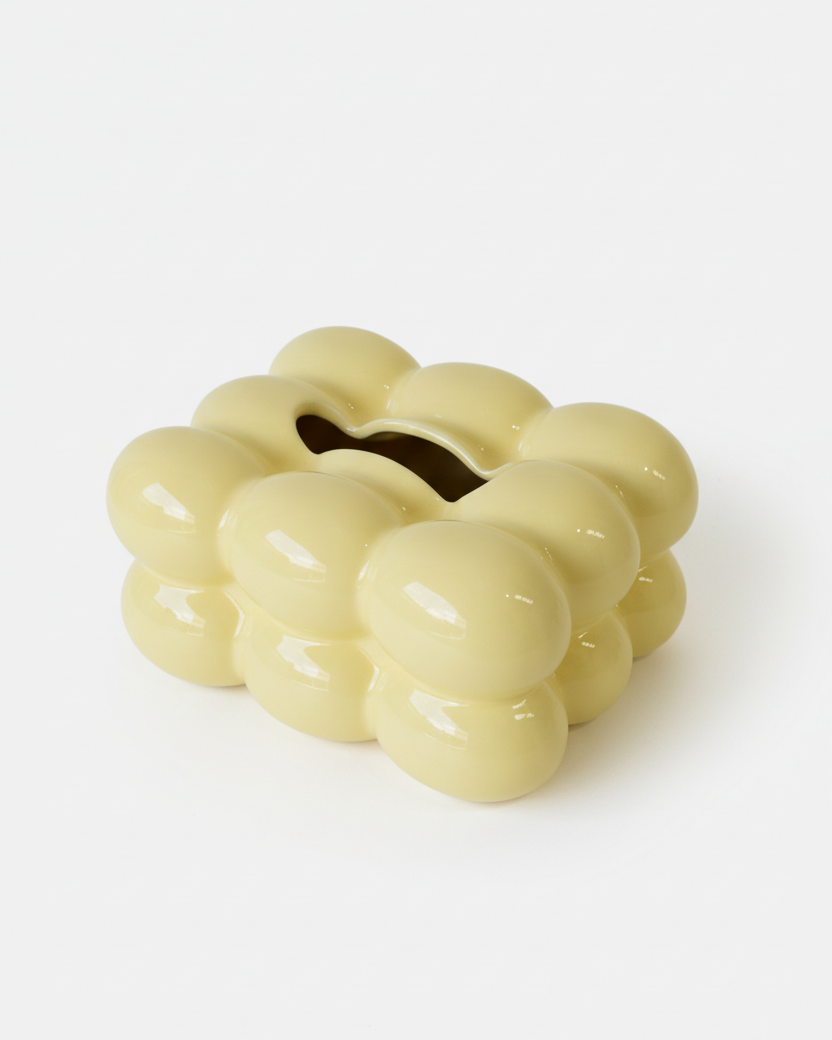 Bubble Tissue Box - Butter Yellow