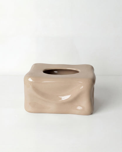 Ripple Tissue Box - Coffee