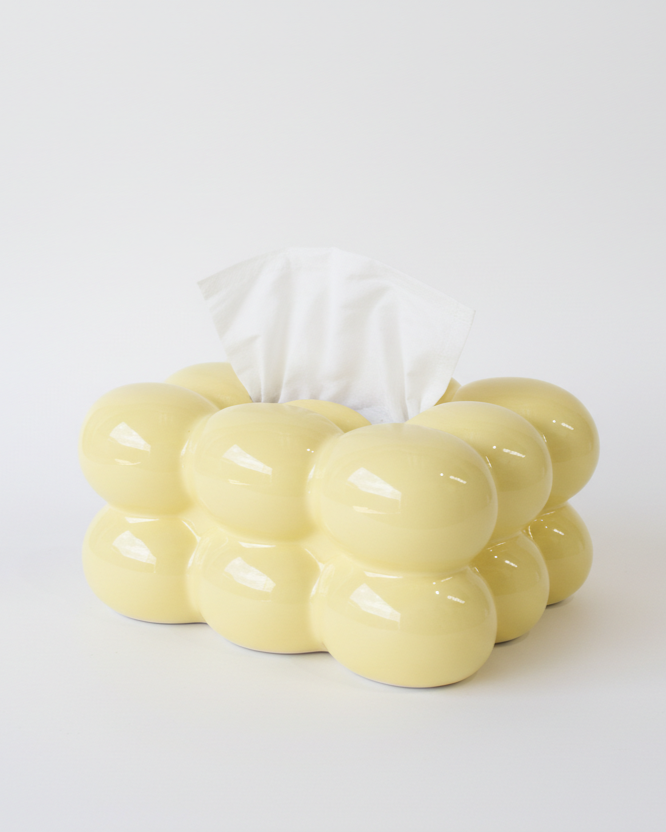 Bubble Tissue Box - Butter Yellow