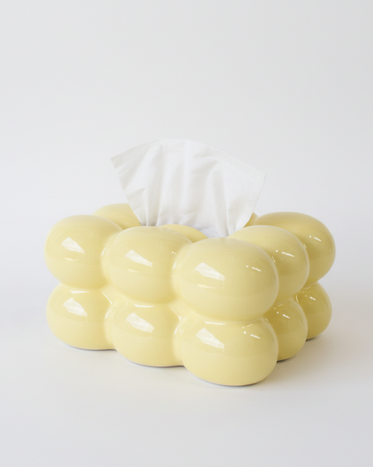 Bubble Tissue Box - Butter Yellow